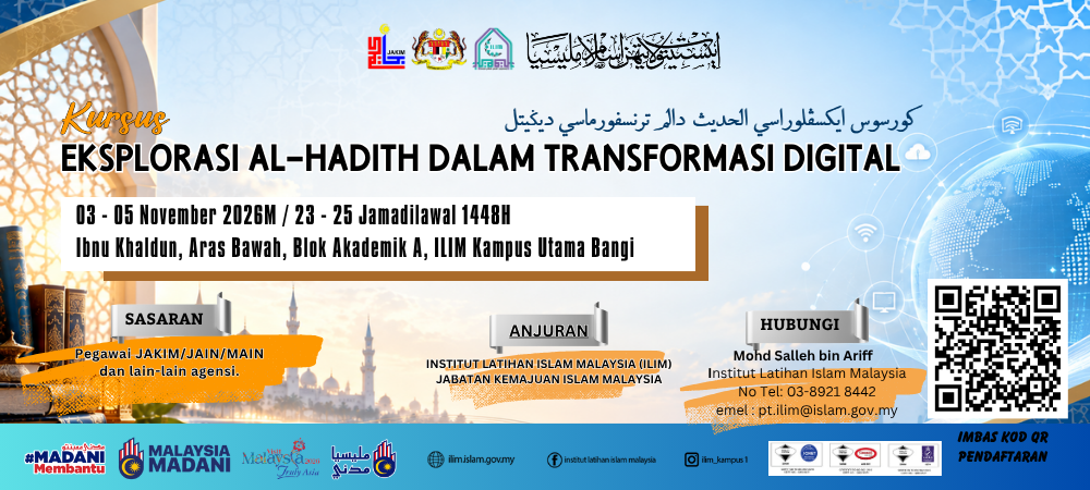 Banner Kursus Kursus Eksplorasi Al-hadith Dalam Transformasi Digital